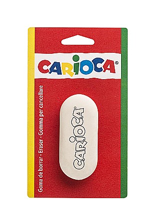 Radiera rotunjita, 1 buc/blister, CARIOCA - alba