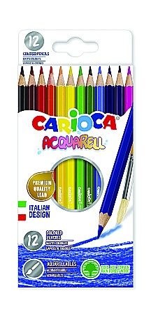 Creioane colorate, hexagonale, 12 culori/cutie, CARIOCA Acquarell