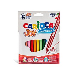 Carioci - Carioca super lavabila, varf subtire - 2.6mm, 12 culori/cutie, CARIOCA Joy
