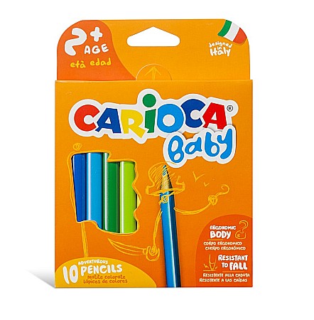 Creioane colorate - Creioane colorate, triunghiulare, 10 culori/cutie, CARIOCA Baby 2+