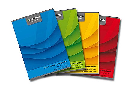 Caiet A4, 60 file - 70g/mp, liniat stanga, coperta carton color, AURORA Office - matematica