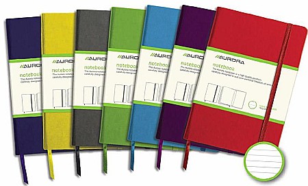 Produse din hartie - Caiet cu elastic, coperti rigide, 95 x 145 mm, 96 file - 80g/mp, hartie cream, AURORA - dictando