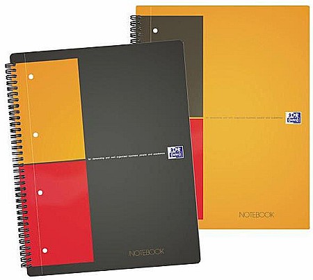 Produse din hartie - Caiet cu spirala A5+, OXFORD Int. Notebook, 80 file-80g/mp, 10 perf., coperta carton rigid - mate