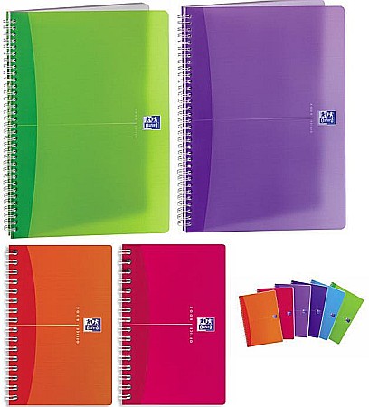 Produse din hartie - Caiet cu spirala 9 x 14cm, OXFORD MyColours, 90 file-90g/mp, coperta PP - mate