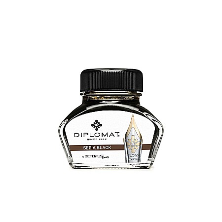 Calimara cu cerneala Diplomat Octopus, 30 ml - negru sepia [1]