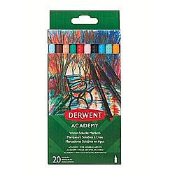 Carioci - Carioci pe baza de apa DERWENT Academy, 20 buc/set, diverse culori
