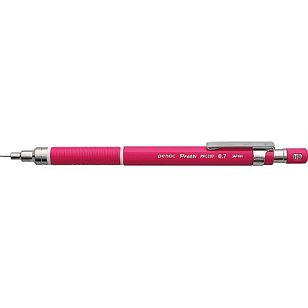 Creion mecanic profesional PENAC Protti PRC-107, 0.7mm, con metalic cu varf cilindric fix - rosu