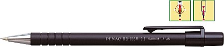Creioane mecanice si rezerve - Creion mecanic PENAC RB-085M, rubber grip, 0.5mm, con si varf metalic - corp negru
