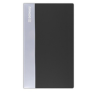 Mape din plastic - Mapa plastic PP, pentru 120 carti vizita, DONAU - negru