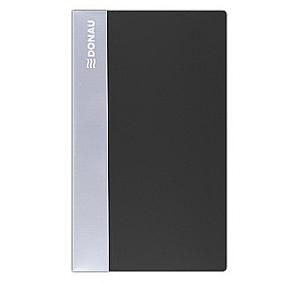 Mape din plastic - Mapa plastic PP, pentru 240 carti vizita, DONAU - negru