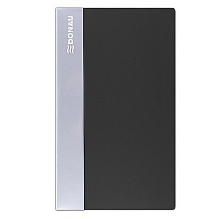 Mape din plastic - Mapa plastic PP, pentru 480 carti vizita, DONAU - negru