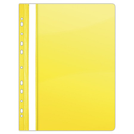 Dosar plastic PVC, cu sina si multiperforatii, 10 buc/set, DONAU - galben