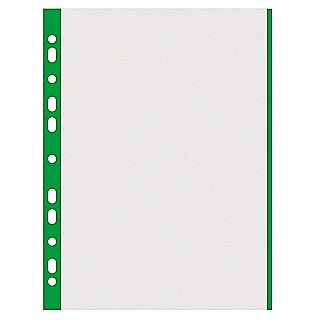 Folie protectie documente - Folie protectie transparenta, cu margine color, 40 microni, 100 folii/set, DONAU - margine verde