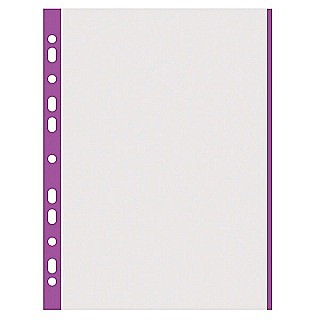 Folie protectie documente - Folie protectie transparenta, cu margine color, 40 microni, 100 folii/set, DONAU - margine violet