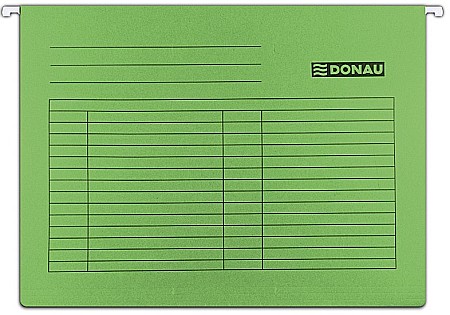 Dosare suspendabile - Dosar suspendabil cu eticheta, bagheta metalica, carton 230g/mp, 5 buc/set, DONAU - verde