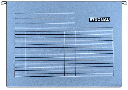 Dosare suspendabile - Dosar suspendabil cu eticheta, bagheta metalica, carton 230g/mp, 5 buc/set, DONAU - albastru