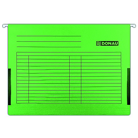 Dosare suspendabile - Dosar suspendabil cu burduf si eticheta , bagheta metalica, 5 buc/set, DONAU - verde
