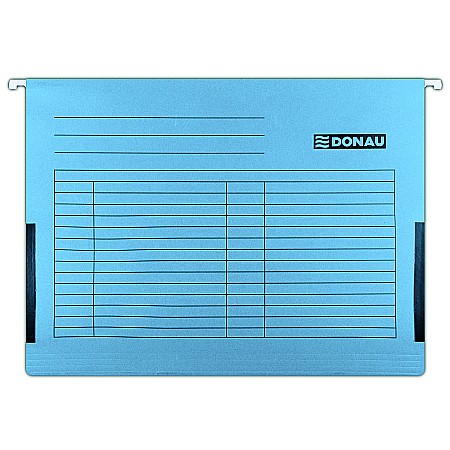 Dosare suspendabile - Dosar suspendabil cu burduf si eticheta , bagheta metalica, 5 buc/set, DONAU - albastru