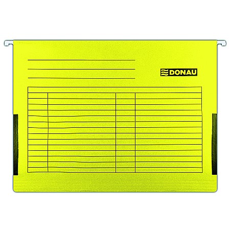 Dosare suspendabile - Dosar suspendabil cu burduf si eticheta , bagheta metalica, 5 buc/set, DONAU - galben