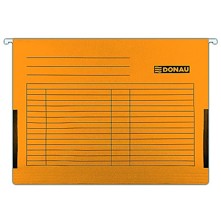 Dosare suspendabile - Dosar suspendabil cu burduf si eticheta , bagheta metalica, 5 buc/set, DONAU - orange