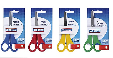 Foarfeci pentru copii - Foarfeca otel, 13cm, varf rotund, DONAU Kids - culori asortate