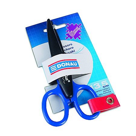 Foarfeci pentru copii - Foarfeca decorativa pentru copii, 13.5cm, in blister, DONAU - culori asortate
