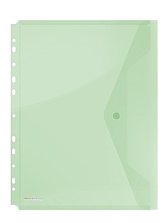 Mape din plastic - Folie protectie doc. A4 portret, inchidere cu capsa, 4/set, 200 microni, DONAU - verde transparent