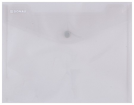 Mape din plastic - Mapa PP protectie documente A5 landscape, inchidere cu capsa, 10/set, DONAU - fumuriu