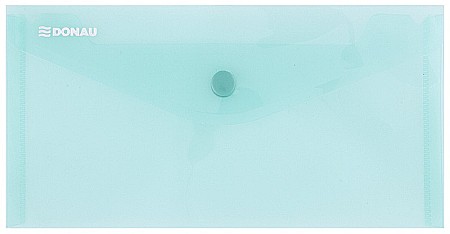 Mape din plastic - Mapa PP protectie documente DL landscape, inchidere cu capsa, 10/set, DONAU - verde transparent