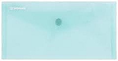 Mape din plastic - Mapa PP protectie documente DL landscape, inchidere cu capsa, 10/set, DONAU - albastru transparent