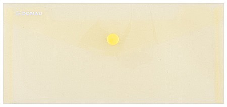 Mape din plastic - Mapa PP protectie documente DL landscape, inchidere cu capsa, 10/set, DONAU - galben transparent