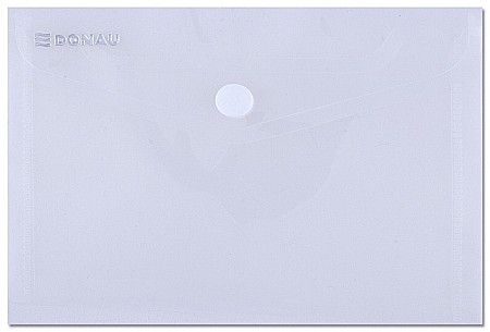 Mape din plastic - Mapa PP protectie documente A6 landscape, inchidere cu capsa, 10/set, DONAU - transparent