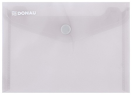 Mape din plastic - Mapa PP protectie documente A6 landscape, inchidere cu capsa, 10/set, DONAU - fumuriu