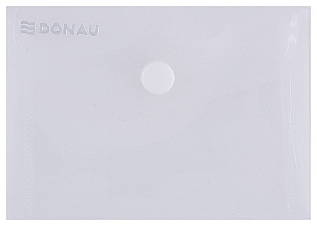 Mape din plastic - Mapa PP protectie documente A7 landscape, inchidere cu capsa, 10/set, DONAU - transparent