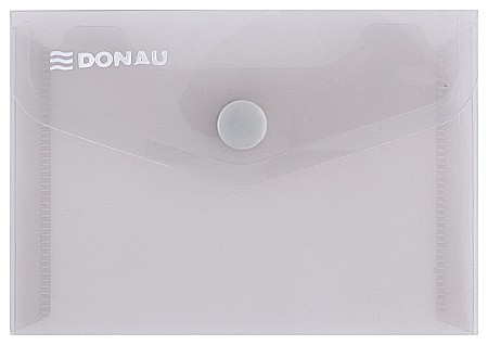 Mape din plastic - Mapa PP protectie documente A7 landscape, inchidere cu capsa, 10/set, DONAU - fumuriu