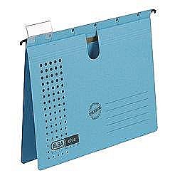 Dosare suspendabile - Dosar suspendabil cu sina, carton 230g/mp, bagheta metalica, ELBA Chic - albastru