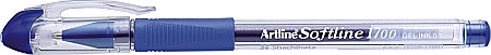 Pix cu gel ARTLINE Softline 1700, rubber grip, varf 0.7mm - albastru