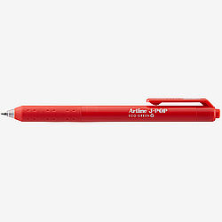 Pixuri cu gel - Pix cu gel ARTLINE J-Pop Eco Green, rubber grip, varf 0.7mm - rosu