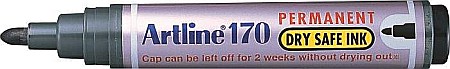 Markere permanente - Permanent marker ARTLINE 170 - Dry safe ink, corp plastic, varf rotund 2.0mm - negru