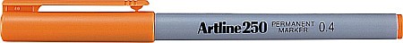 Markere permanente - Permanent marker ARTLINE 250, corp plastic, varf rotund 0.4mm - portocaliu
