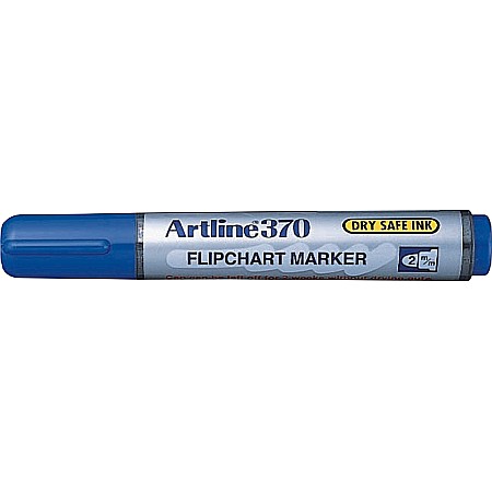 Flipchart marker ARTLINE 370 - Dry safe ink, corp plastic, varf rotund 2.0mm - albastru