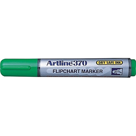 Markere pentru table si flipchart-uri - Flipchart marker ARTLINE 370 - Dry safe ink, corp plastic, varf rotund 2.0mm - verde