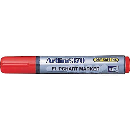 Markere pentru table si flipchart-uri - Flipchart marker ARTLINE 370 - Dry safe ink, corp plastic, varf rotund 2.0mm - rosu