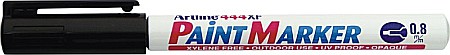 Instrumente de scris - Marker cu vopsea ARTLINE 444XF, corp metalic, varf rotund 0.8mm - negru
