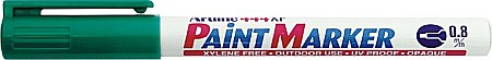 Instrumente de scris - Marker cu vopsea ARTLINE 444XF, corp metalic, varf rotund 0.8mm - verde