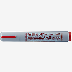 Instrumente de scris - Marker pentru tabla de scris ARTLINE 517 Eco Green - Dry safe ink 48h, varf rotund 3.0mm - rosu