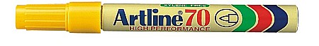 Markere permanente - Permanent marker ARTLINE 70, corp metalic, varf rotund 1.5mm - galben