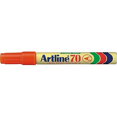 Markere permanente - Permanent marker ARTLINE 70, corp metalic, varf rotund 1.5mm - portocaliu