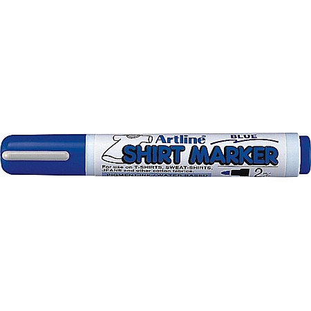 Markere pentru textile - T-Shirt marker ARTLINE, corp plastic, varf rotund 2.0mm - albastru