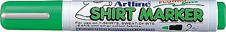 Markere pentru textile - T-Shirt marker ARTLINE, corp plastic, varf rotund 2.0mm - verde fluorescent